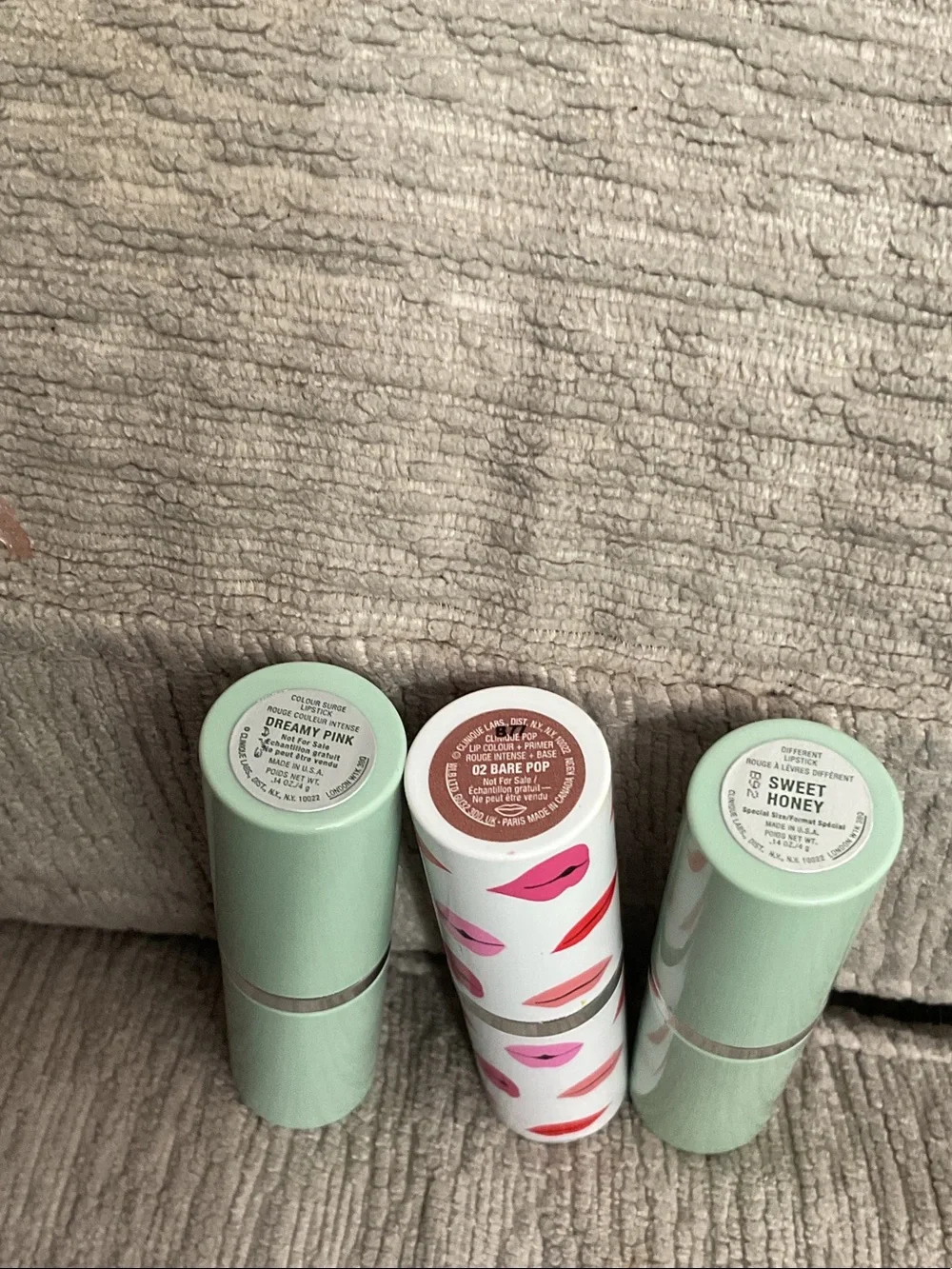 Clinique Trio Lipstick Set — Brown, Shimmer Rose, Dusty Pink